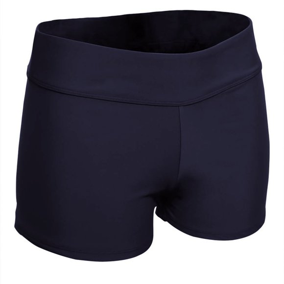 Black Wide Waistband Swimsuit Bottom Shorts - Picture 2 of 6